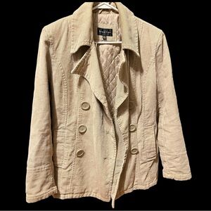 Tan Double-Breasted Women's Pea Coat